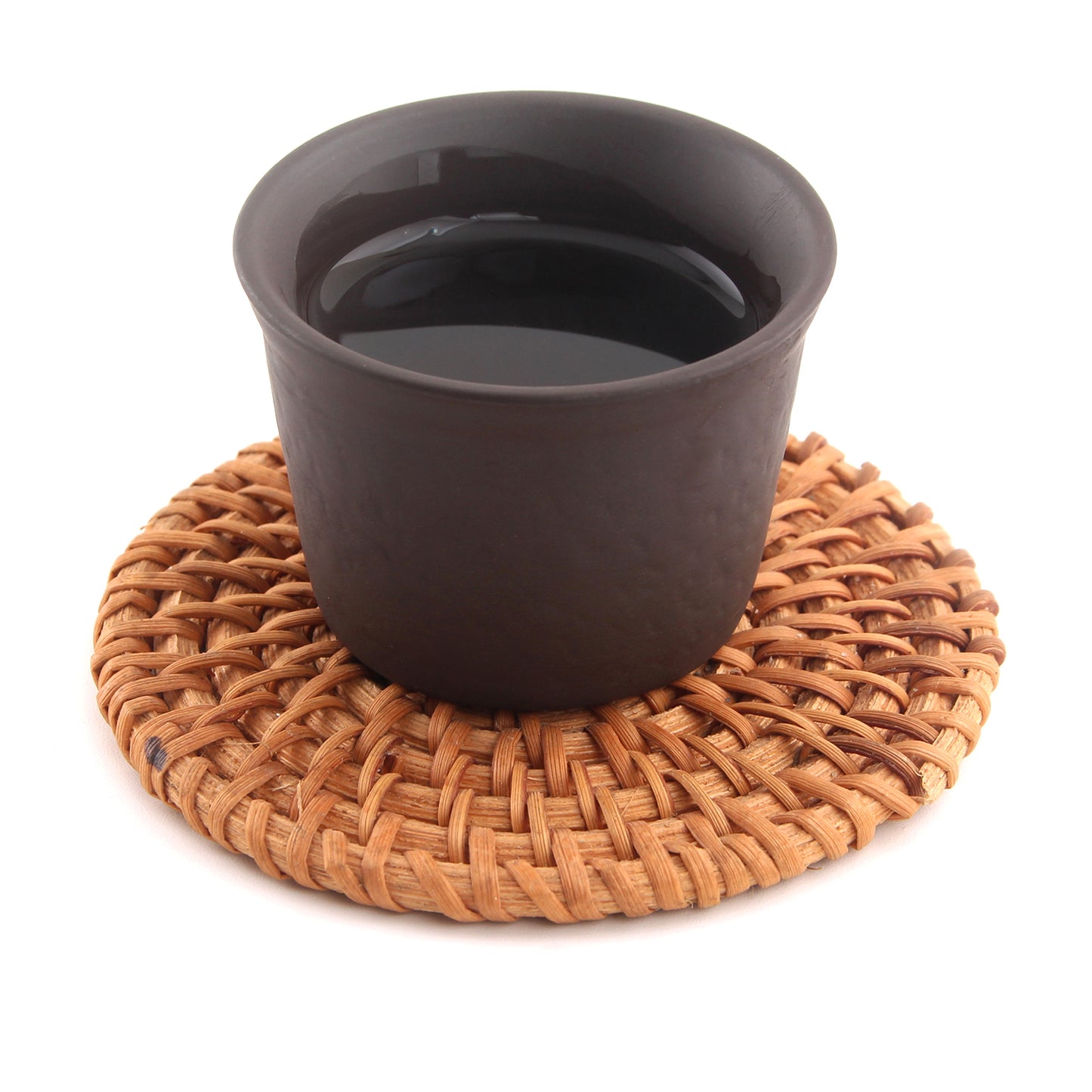 Handwoven Natural Rattan Coaster - 8cm Diameter, 0.5cm Thick | Eco-Friendly Table Protection with Artisan Texture