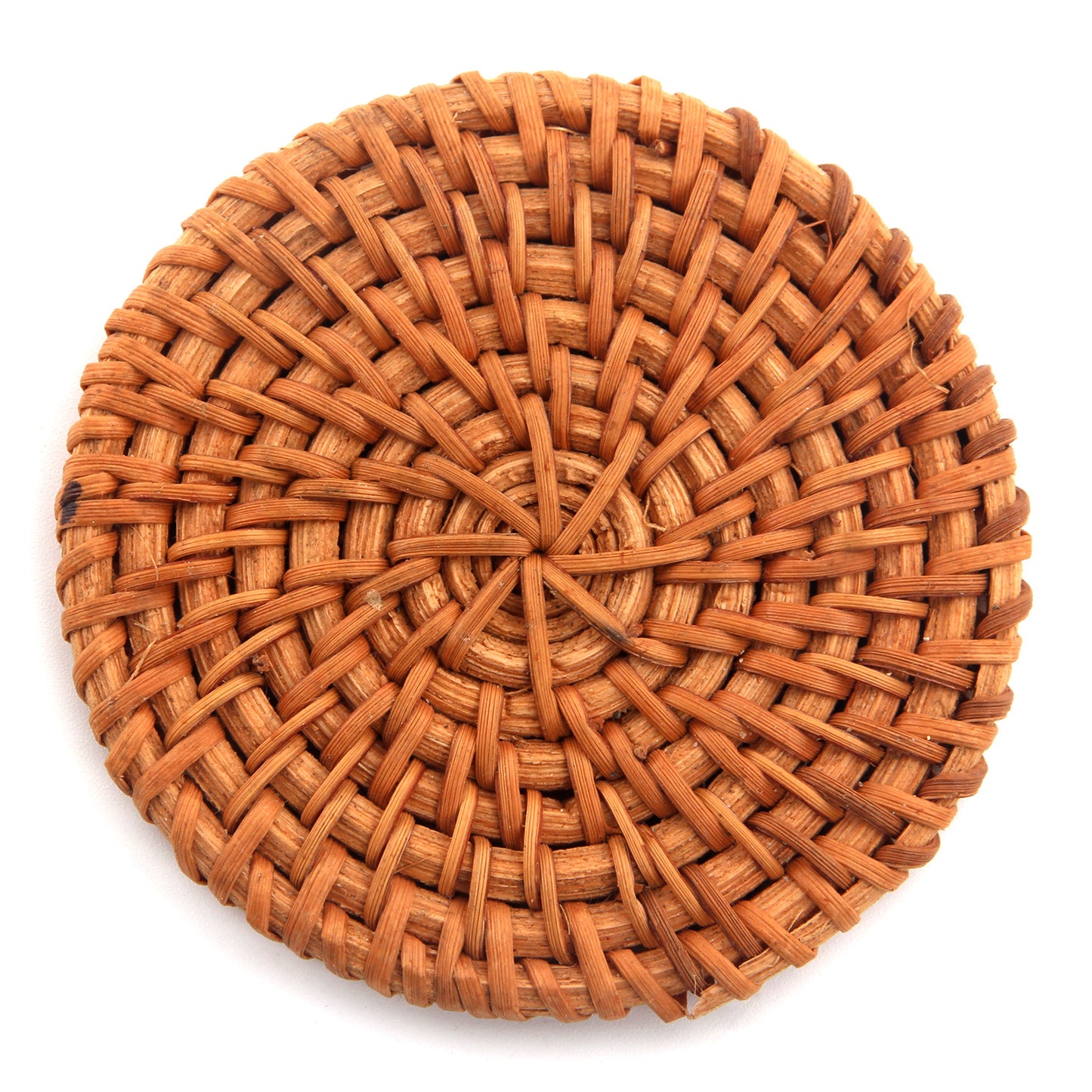 Handwoven Natural Rattan Coaster - 8cm Diameter, 0.5cm Thick | Eco-Friendly Table Protection with Artisan Texture