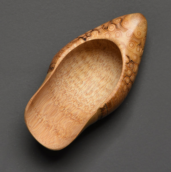 Aged Bamboo Root Tea Scoops – Hand-Carved by Artisans – Natural Grain Patterns Unique in Each Piece