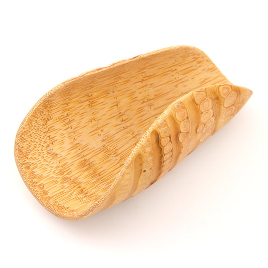 Aged Bamboo Root Tea Scoops – Hand Carved – Natural Grain Patterns - Each Piece Unique